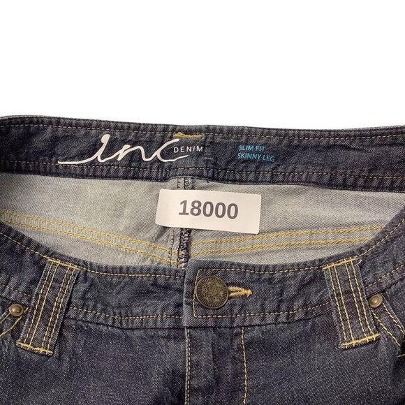 INC Soft Denim Slim Fit Blue Denim Jeans Cropped Cuffed Stretch Women Size 4 - Picture 8 of 8
